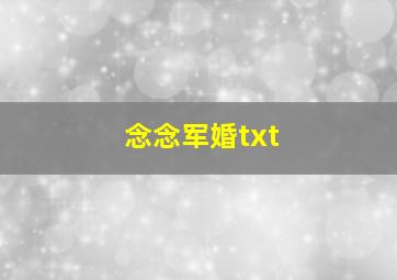 念念军婚txt