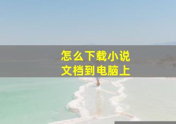 怎么下载小说文档到电脑上