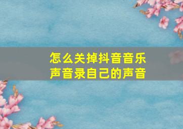 怎么关掉抖音音乐声音录自己的声音