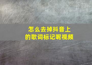 怎么去掉抖音上的歌词标记呢视频