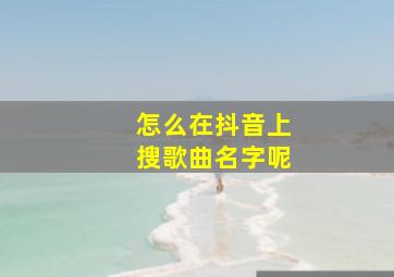 怎么在抖音上搜歌曲名字呢