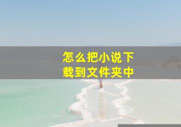 怎么把小说下载到文件夹中