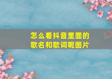 怎么看抖音里面的歌名和歌词呢图片