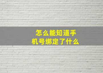 怎么能知道手机号绑定了什么