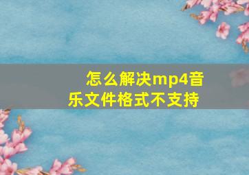 怎么解决mp4音乐文件格式不支持