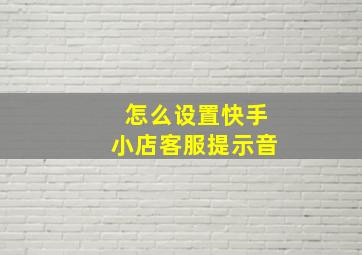 怎么设置快手小店客服提示音