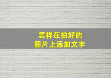 怎样在拍好的图片上添加文字