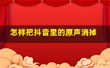 怎样把抖音里的原声消掉