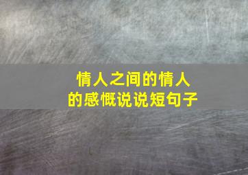 情人之间的情人的感慨说说短句子