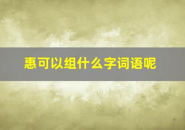 惠可以组什么字词语呢