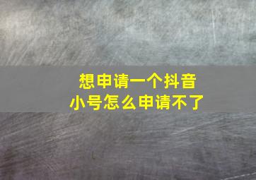 想申请一个抖音小号怎么申请不了