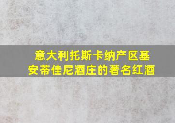 意大利托斯卡纳产区基安蒂佳尼酒庄的著名红酒