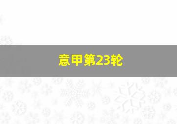 意甲第23轮