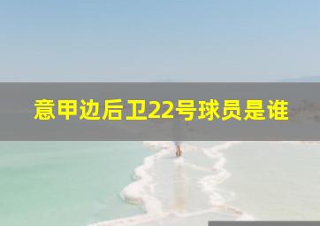 意甲边后卫22号球员是谁