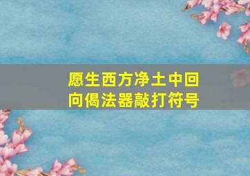 愿生西方净土中回向偈法器敲打符号