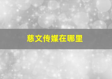 慈文传媒在哪里