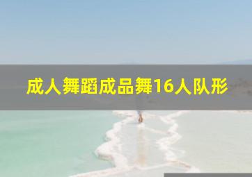 成人舞蹈成品舞16人队形