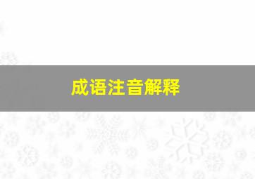 成语注音解释