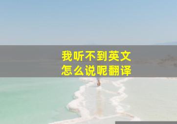 我听不到英文怎么说呢翻译