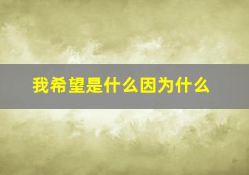 我希望是什么因为什么