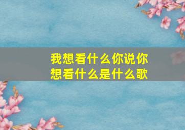 我想看什么你说你想看什么是什么歌