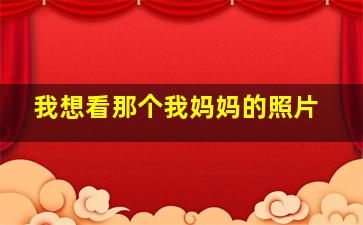 我想看那个我妈妈的照片