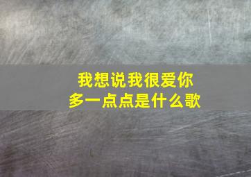 我想说我很爱你多一点点是什么歌