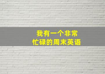 我有一个非常忙碌的周末英语