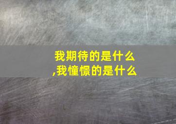 我期待的是什么,我憧憬的是什么