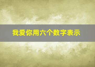 我爱你用六个数字表示