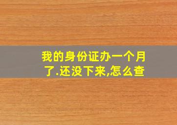 我的身份证办一个月了.还没下来,怎么查