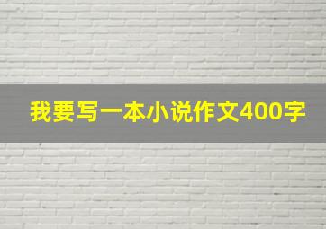 我要写一本小说作文400字