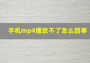 手机mp4播放不了怎么回事