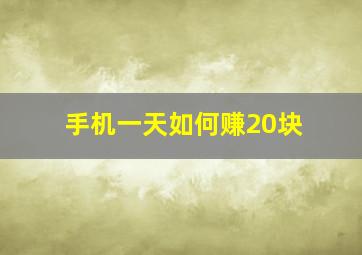 手机一天如何赚20块