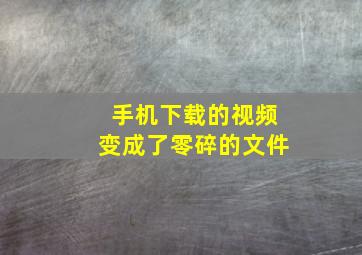 手机下载的视频变成了零碎的文件