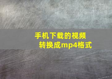 手机下载的视频转换成mp4格式