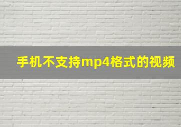 手机不支持mp4格式的视频