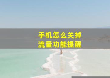 手机怎么关掉流量功能提醒