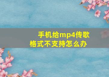 手机给mp4传歌格式不支持怎么办