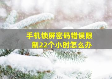 手机锁屏密码错误限制22个小时怎么办