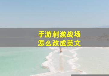 手游刺激战场怎么改成英文