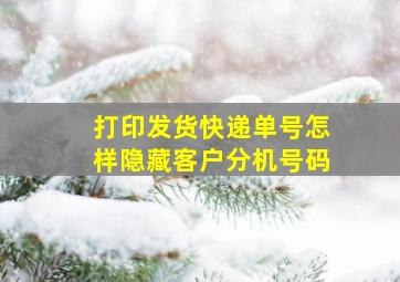 打印发货快递单号怎样隐藏客户分机号码