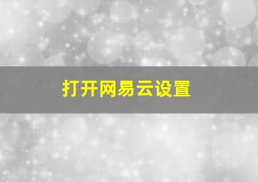 打开网易云设置