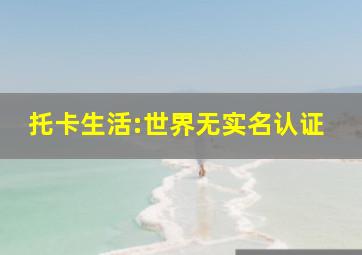 托卡生活:世界无实名认证