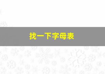 找一下字母表