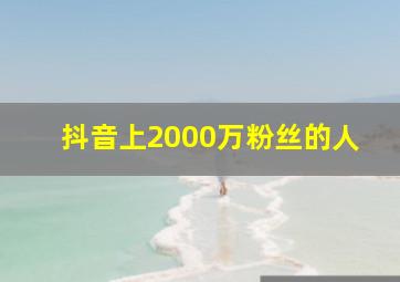 抖音上2000万粉丝的人