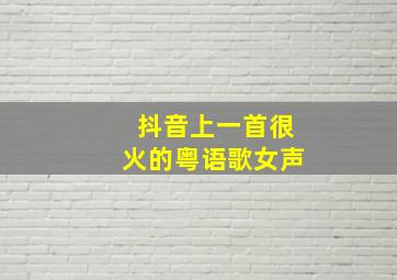 抖音上一首很火的粤语歌女声