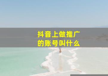 抖音上做推广的账号叫什么