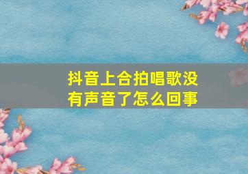 抖音上合拍唱歌没有声音了怎么回事