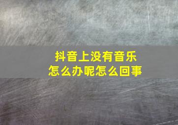 抖音上没有音乐怎么办呢怎么回事